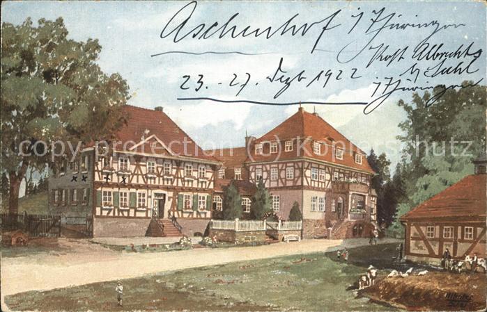 Albrechts Suhl Aschenhof Erholungsheim Künstlerkarte