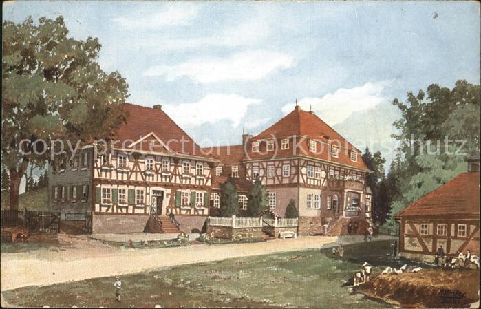 Albrechts Suhl Aschenhof Erholungsheim Kuenstlerkarte