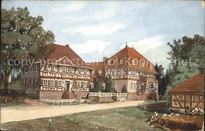 Albrechts Suhl Aschenhof Erholungsheim Künstlerkarte