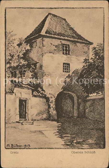 Greiz Thueringen Oberes Schloss Künstlerkarte