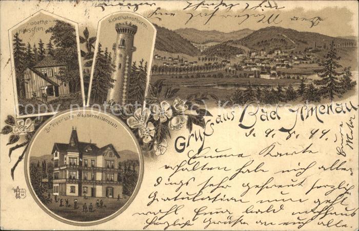 Ilmenau Goethehäuschen Wasserheilanstalt Turm