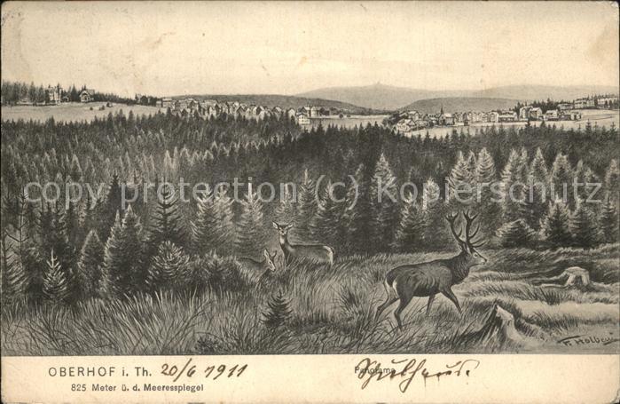 Oberhof Thueringen Panoram Wild Künstlerkarte