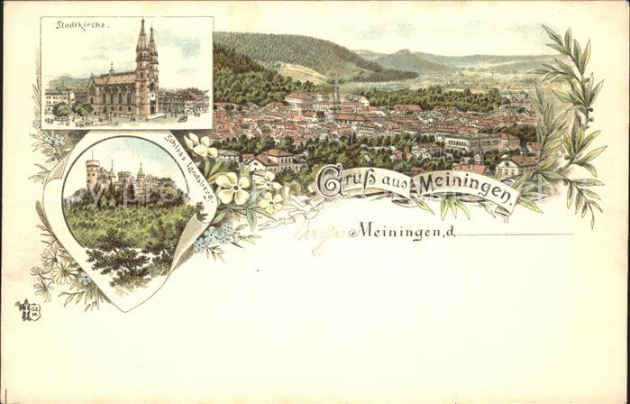 Meiningen Thueringen Panorama Stadtkirche Schloss
