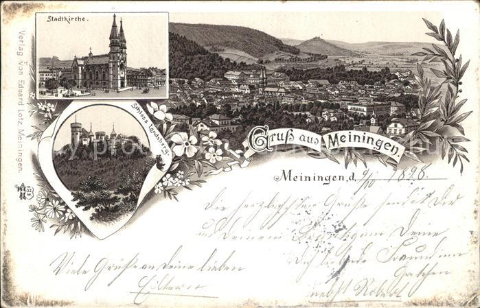 Meiningen Thueringen Panorama Stadtkirche Schloss