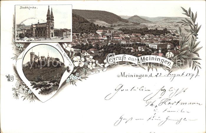 Meiningen Thueringen Panorama Stadtkirche Schloss