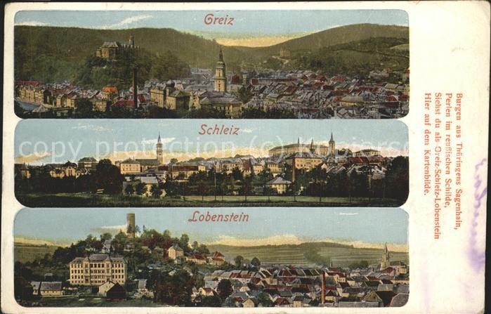 Greiz Thueringen Panorama von Greiz Schleiz Lobenstein