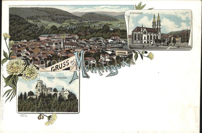 Meiningen Thueringen Panorama Schloss Landsberg Stadtkirche