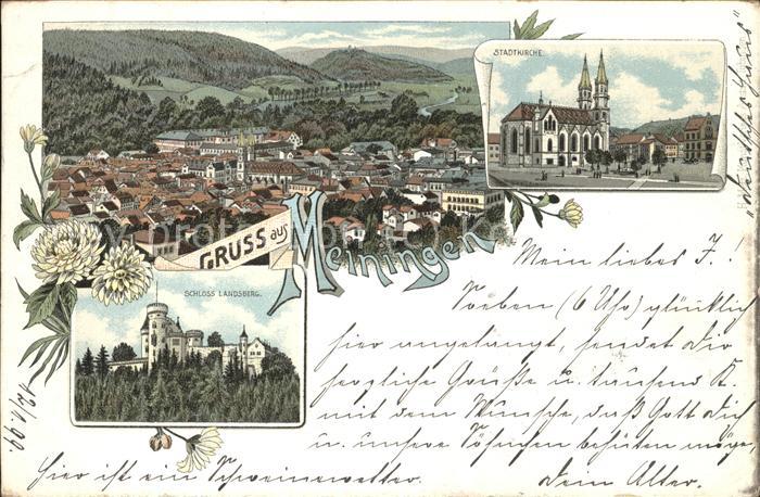 Meiningen Thueringen Stadtkirche Schloss Landsberg Panorama