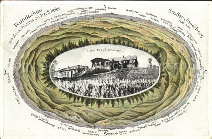 Brotterode Grosser Inselsberg Hotel Preussischer Hof Bergpanorama