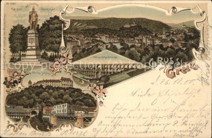 Greiz Thueringen Kaiser-Wilhelm-Denkmal Schloss