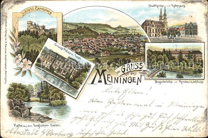 Meiningen Thueringen Grosses Palais Bogenbrücke Residenzschl