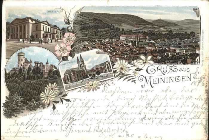 Meiningen Thueringen Panorama Landsberg Theater Stadtkirche