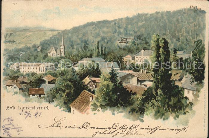 Bad Liebenstein Panorama Künstlerkarte