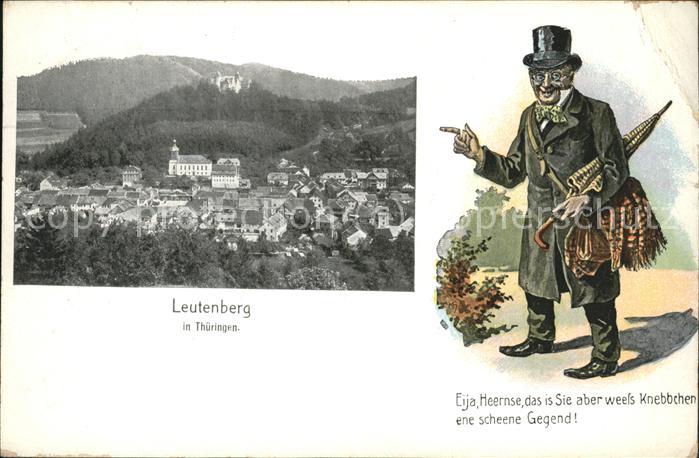 Leutenberg Thueringen Wanderer Regenschirm Stadt