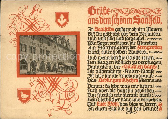Saalfeld Saale Wappen Gedicht Geschichte Historie