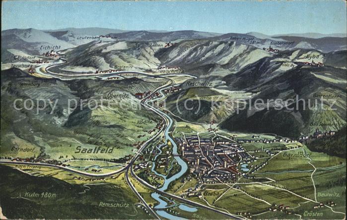 Saalfeld Saale Vogelschau Kulm Remschuetz