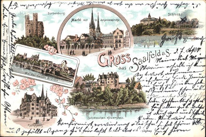 Saalfeld Saale Markt St. Johanneskirche Sorbenburg