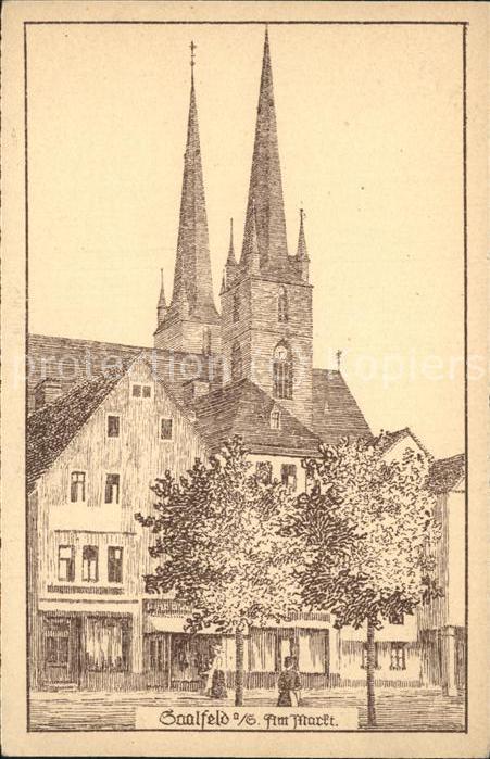 Saalfeld Saale Markt Kuenstlerkarte