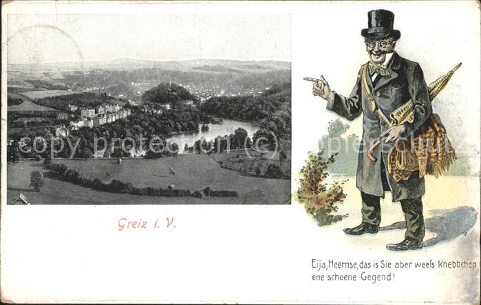 Greiz Thueringen Stadt Wanderer Zylinder