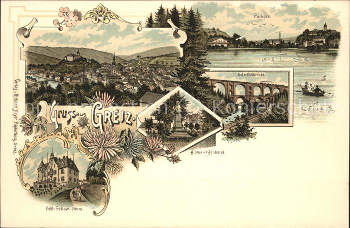 Greiz Thueringen Bismarckdenkmal Parksee