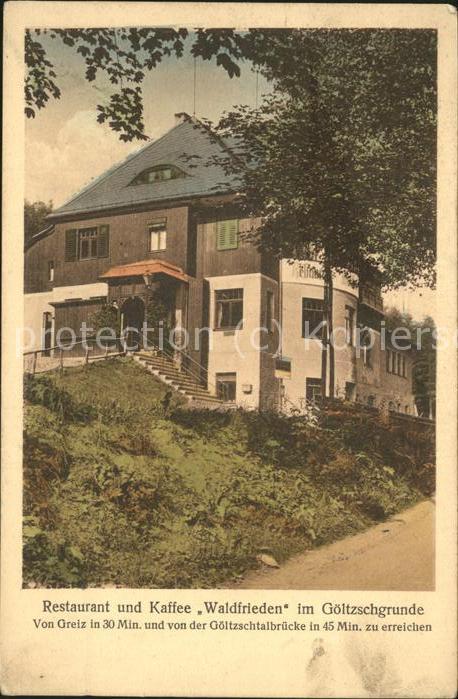Greiz Thueringen Restaurant Kaffee Waldfrieden Goeltzschgrunde