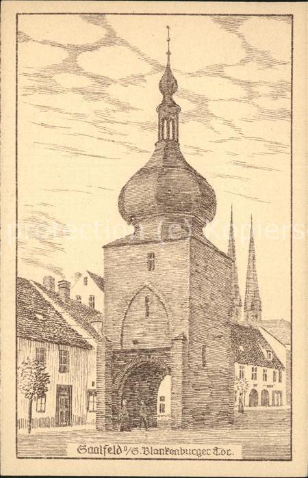 Saalfeld Saale Blankenburger Tor Kuenstlerkarte