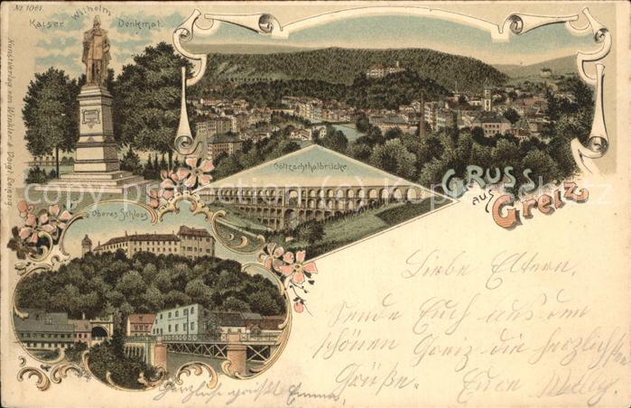 Greiz Thueringen Oberes Schloß Kaiser Wilhelm Denkmal