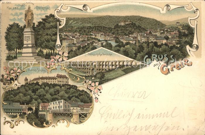 Greiz Thueringen Kaiser Wilhelm Denkmal Oberes Schloss