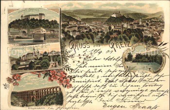 Greiz Thueringen Oberers Schloß Unteres Schloss Schule