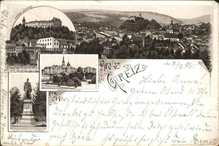 Greiz Thueringen Oberes Schloss Denkmal Kaiser Wilhelm