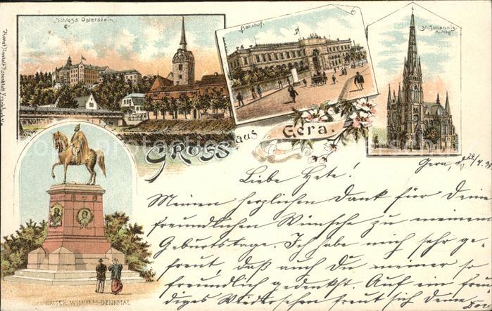 Gera Kaiser Wilhelm Denkmal Schloss Bahnhof