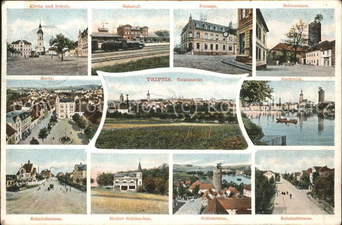 Triptis Postamt Bahnhof Stadtteich Schlossturm