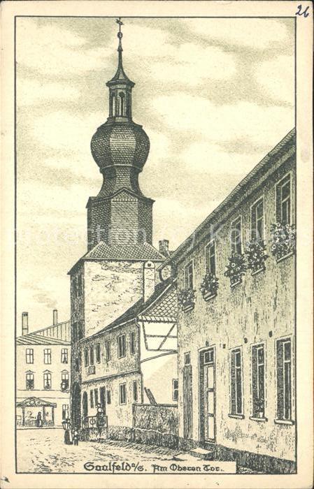 Saalfeld Saale Am oberen Tor Kuenstlerkarte