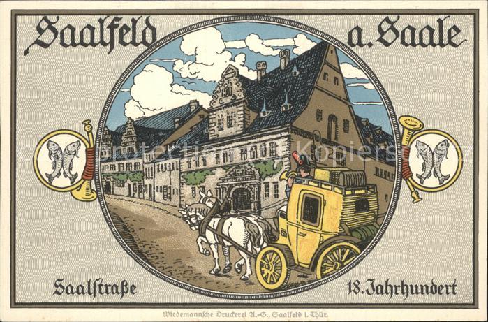 Saalfeld Saale Saalstrasse 18. Jahrh. Postkutsche Post