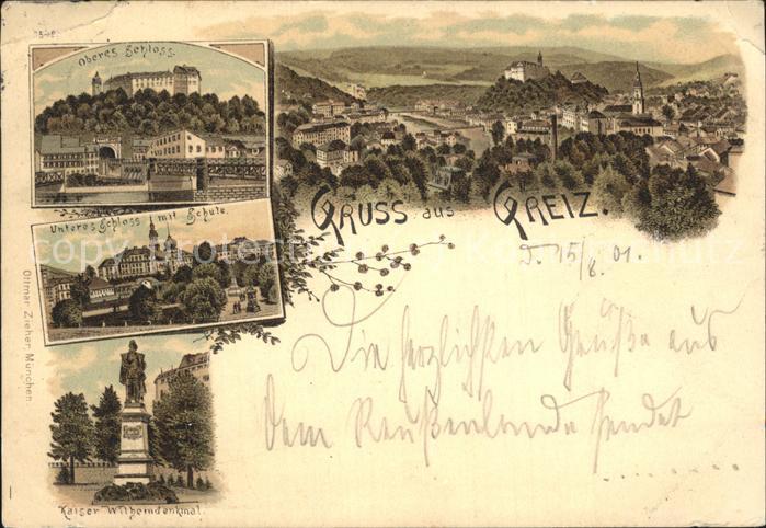 Greiz Thueringen Schule Kaiser Wilhelm Denkmal Schloss