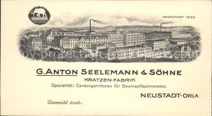 Neustadt Orla G. Anton Seelemann & Soehne Kratzen-Farbrik