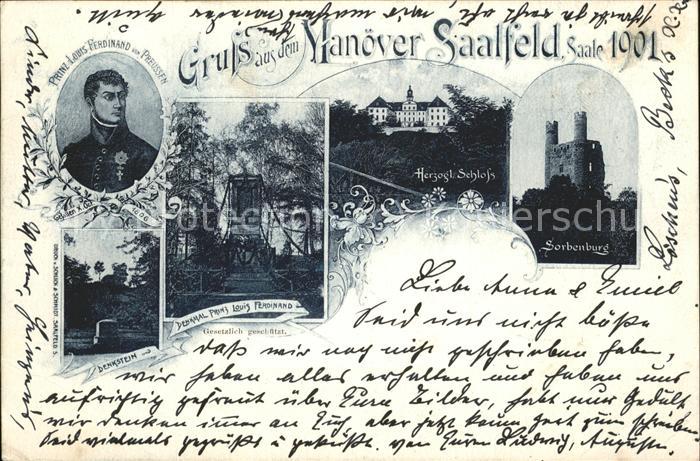 Saalfeld Saale Sorbenburg Herzogl. Schloß Prinz Louis