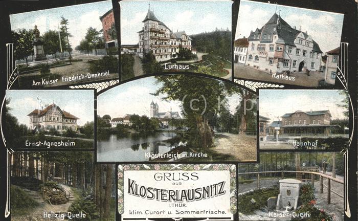 Bad Klosterlausnitz Kurhaus Rathaus Ernst-Agnesheim Bahnhof Klosterteich Kirche