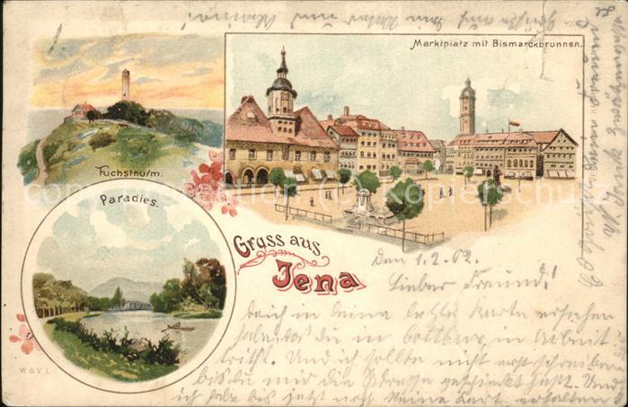 Jena Marktplatz Bismarckbrunnen Paradies