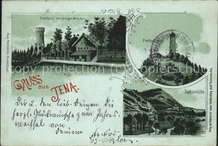 Jena Fuchsturm Sophienhoehe Forsthaus Kriegerdenkmal