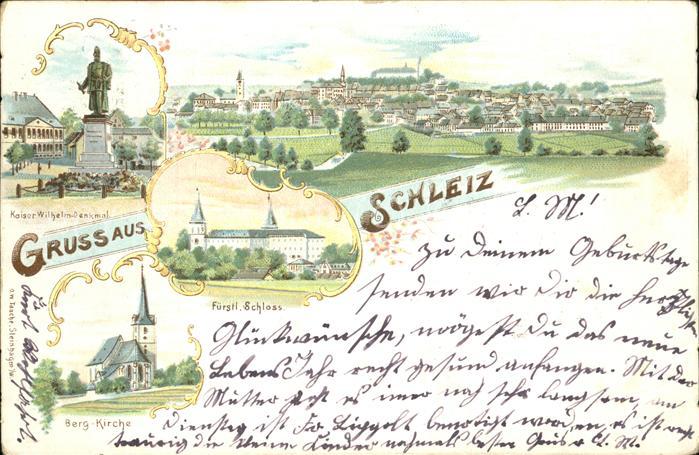 Schleiz Fuerstl. Schloss Kaiser-Wilhelm-Denkmal