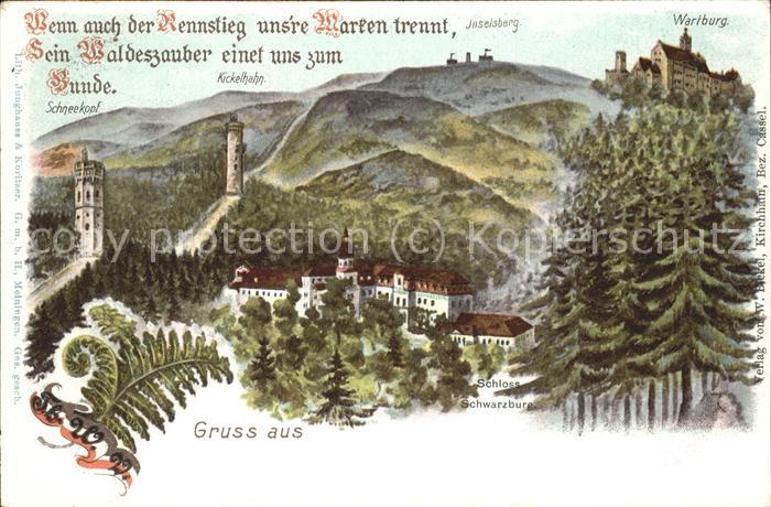 Schwarzburg Thueringer Wald Schloss Schwarzburg Wartburg Schneekopf