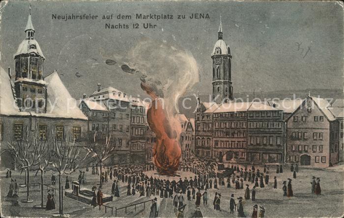 Jena Neujahrsfeier Marktplatz Nacht Künstler