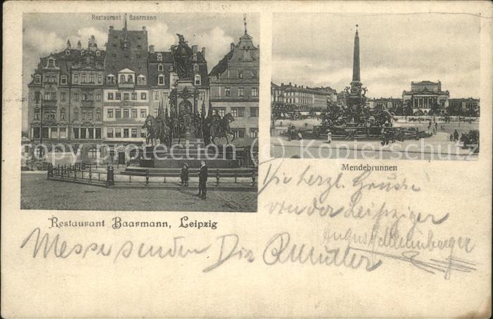 LEIPZIG Sachsen Mendebrunnen Restaurant Baarmann