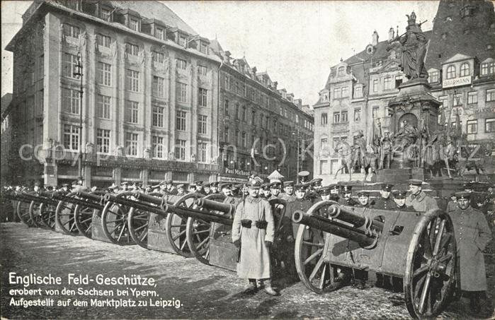 LEIPZIG Sachsen Englische Feld-Geschuetze Marktplatz Soldaten