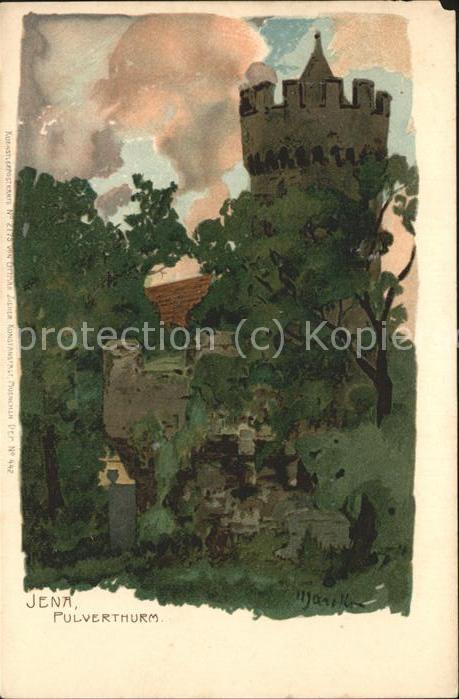 JENA  Thueringen Pulverthurm Kuenstlerkarte