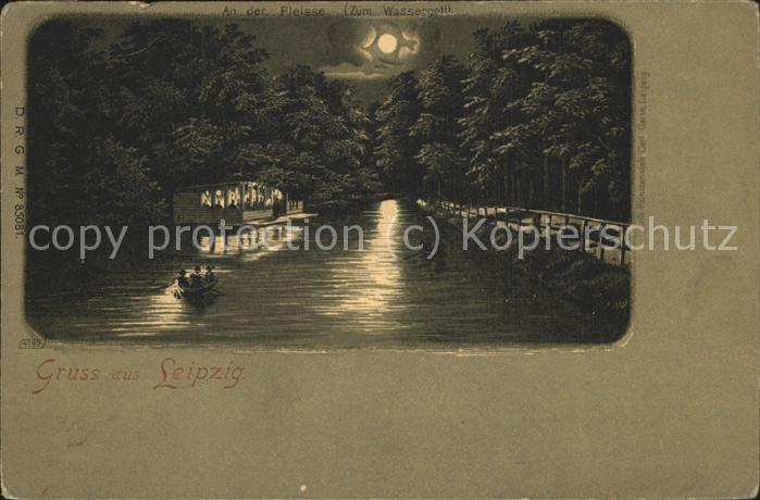 LEIPZIG Sachsen Pleisse Mond Nacht