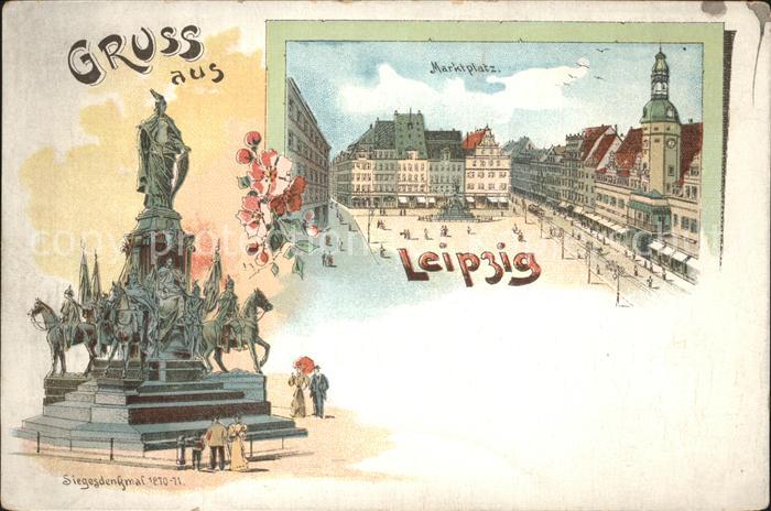 LEIPZIG Sachsen Marktplatz Siegesdenkmal