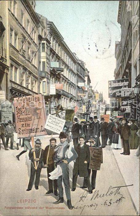 Leipzig Petersstrasse während der Mustermesse