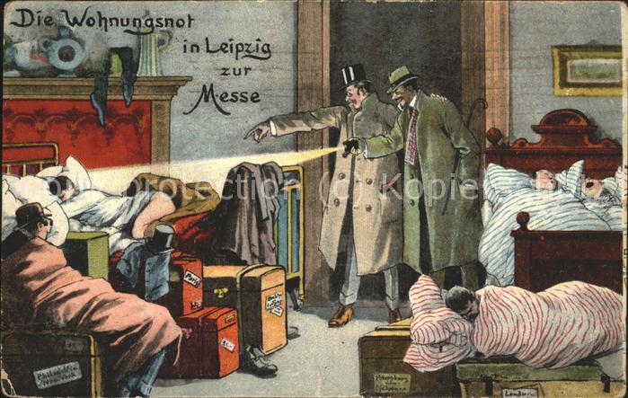 LEIPZIG Sachsen Karikatur Wohnungsnot zur Messezeit